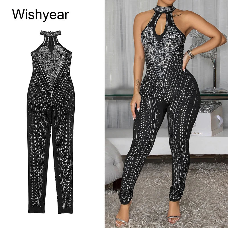 Wishyear женский роскошный черный узкий комбинезон без рукавов с бретелькой на шее для ночного клуба, рождественской вечеринки, дня рождения, вечера, цельные предметы
Wishyear женский роскошный черный узкий комбинезон без рукавов с бретелькой на шее для ночного клуба, рождественской вечеринки, дня рождения, вечера, цельные предметы