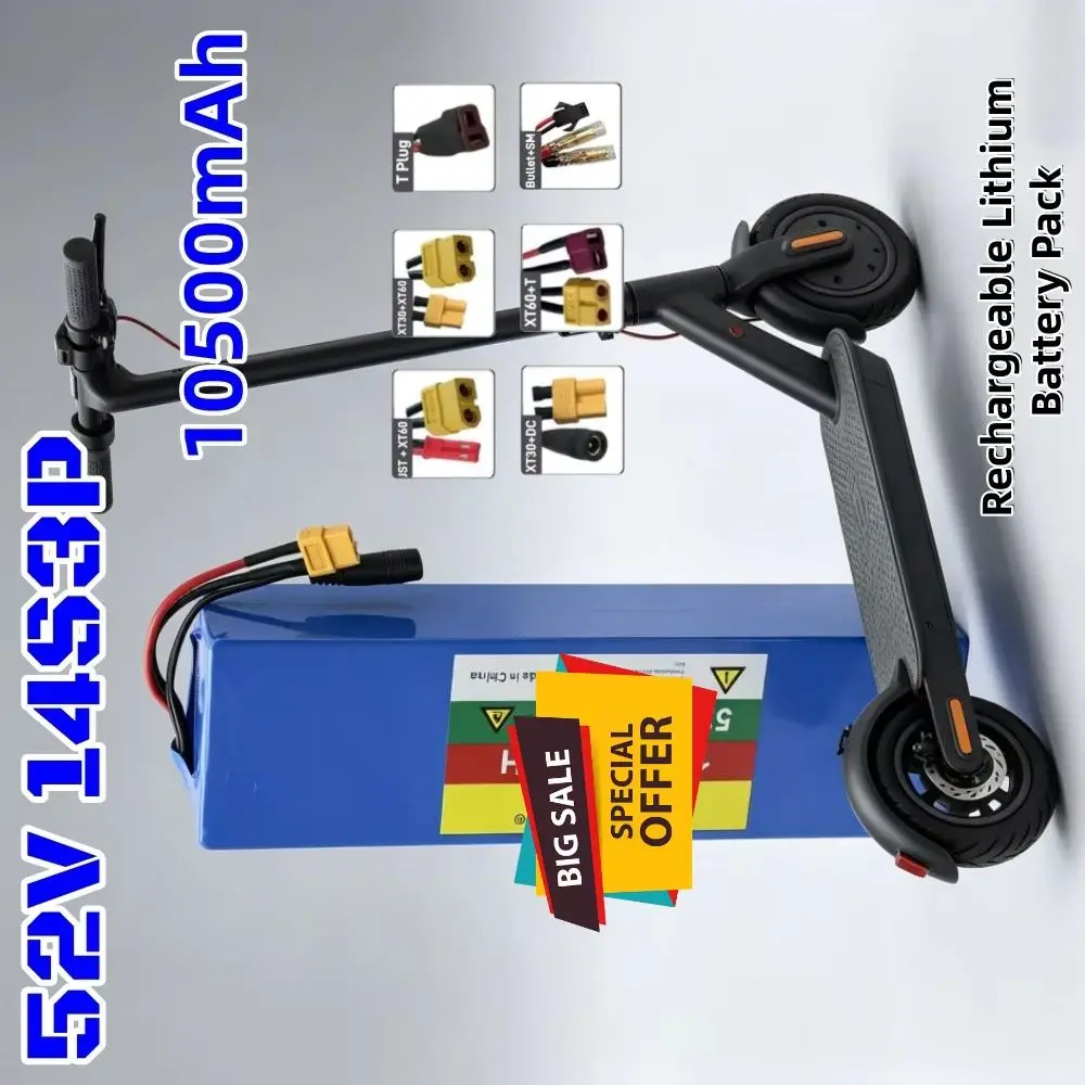 Electric Scooter Lithium Battery Pack 52V 10.5Ah 14S3P 18650 with BMS for Balance Cars High Capacity Scooter Battery
Electric Scooter Lithium Battery Pack 52V 10.5Ah 14S3P 18650 with BMS for Balance Cars High Capacity Scooter Battery