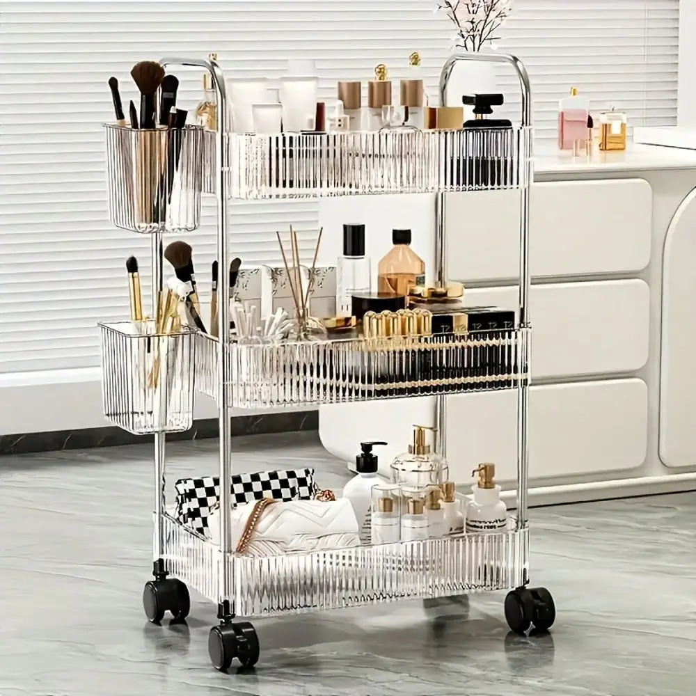 3 4Tier Acrylic MultiUse Rolling Cart, Modern Clear Design With Alloy Handle 360 Wheels Hanging Storage, Portable Organizer For
3 4Tier Acrylic MultiUse Rolling Cart, Modern Clear Design With Alloy Handle 360 Wheels Hanging Storage, Portable Organizer For