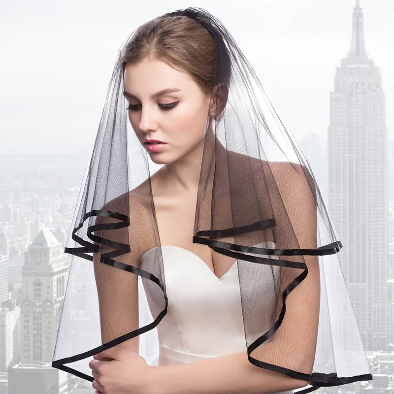 Romantic Ribbon Edge Shoulder Length Veil Bridal Veil Soft Tulle One Layer White Ivory Black Color Short Wedding Veil with Comb
Romantic Ribbon Edge Shoulder Length Veil Bridal Veil Soft Tulle One Layer White Ivory Black Color Short Wedding Veil with Comb