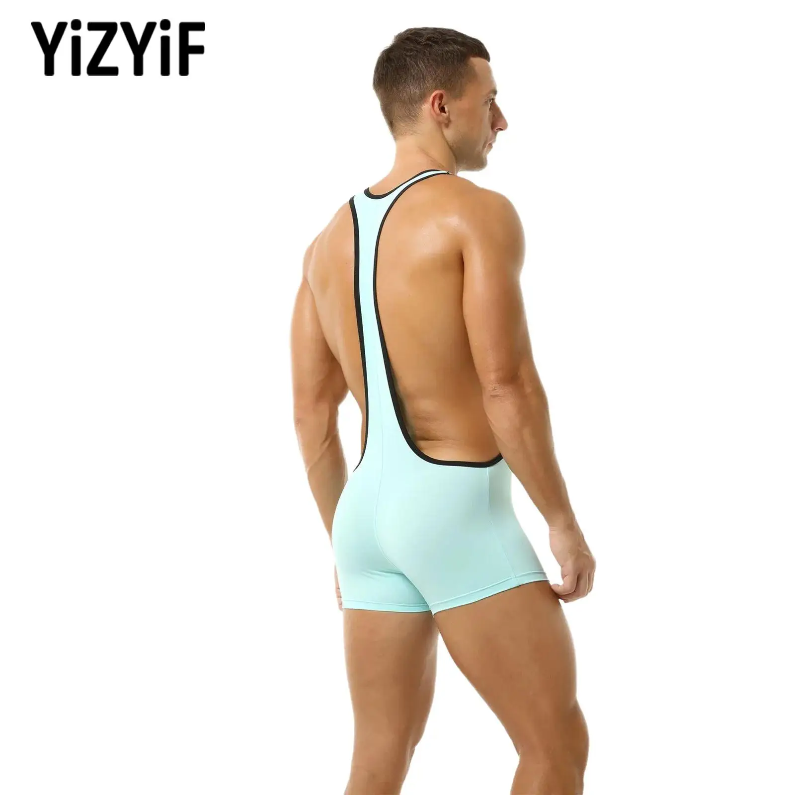 Men Wrestling Singlet Bodysuit Deep U Neck Thigh Length Bulge Pouch Jumpsuit Stretchy Breathable Quick Dry for Bodybuilding Swim
Men Wrestling Singlet Bodysuit Deep U Neck Thigh Length Bulge Pouch Jumpsuit Stretchy Breathable Quick Dry for Bodybuilding Swim