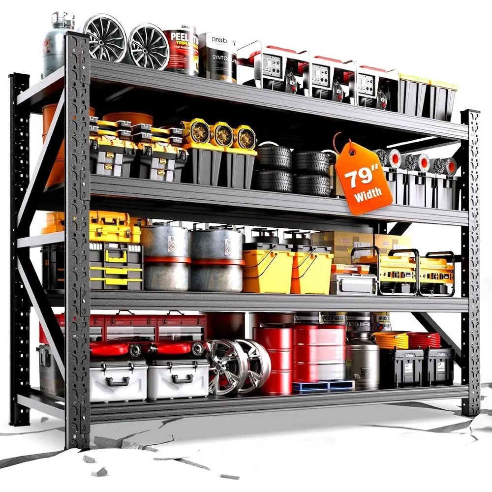 Industrial-Grade 74H x 79W Adjustable Metal Storage Shelving, 24 Deep, Holds 8000 lbs
Industrial-Grade 74H x 79W Adjustable Metal Storage Shelving, 24 Deep, Holds 8000 lbs