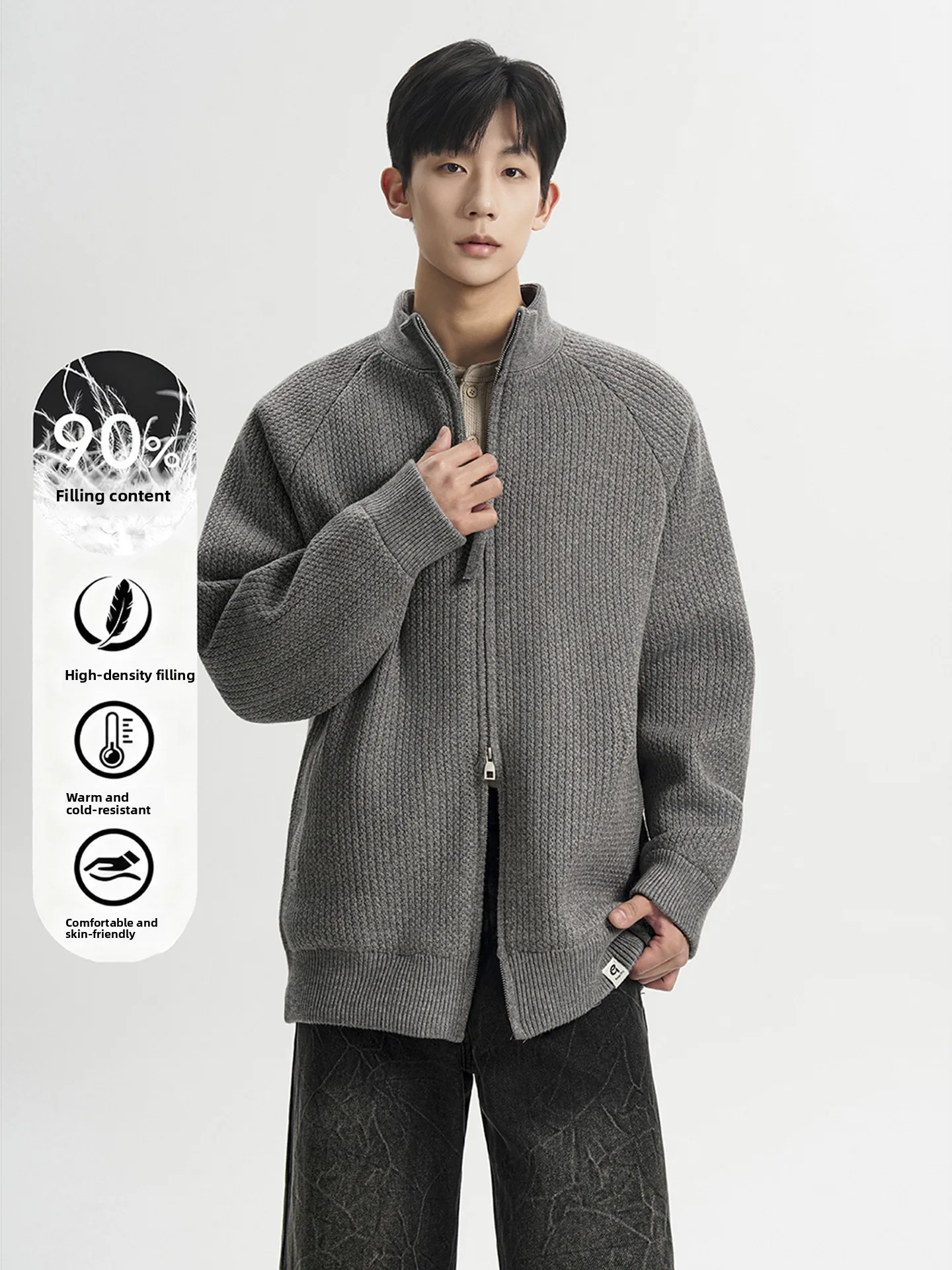 Мужской теплый пуховый свитер Thiened, пальто свободного покроя, зимняя верхняя одежда с воротником-стойкой, удобная дышащая полиэфирная одежда
Мужской теплый пуховый свитер Thiened, пальто свободного покроя, зимняя верхняя одежда с воротником-стойкой, удобная дышащая полиэфирная одежда