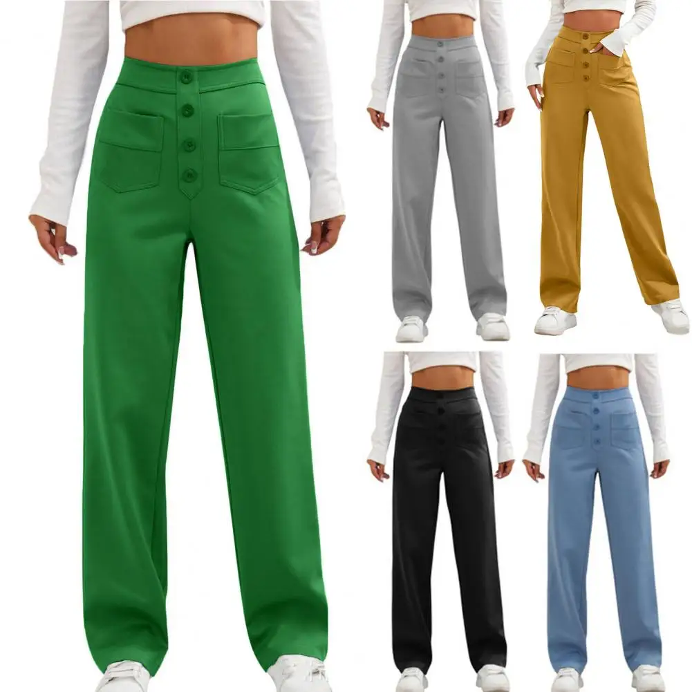 Straight Wide Leg Pants Stylish Women's High Waist Cargo Pants with Button Detailing Wide Leg Design Multiple for Streetwear
Straight Wide Leg Pants Stylish Women's High Waist Cargo Pants with Button Detailing Wide Leg Design Multiple for Streetwear