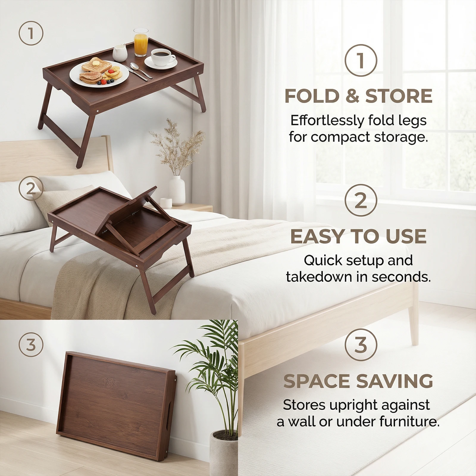 Bamboo Bed Tray Table with Foldable Legs Laptop Desk Snack Tray (Dark Brown)
Bamboo Bed Tray Table with Foldable Legs Laptop Desk Snack Tray (Dark Brown)