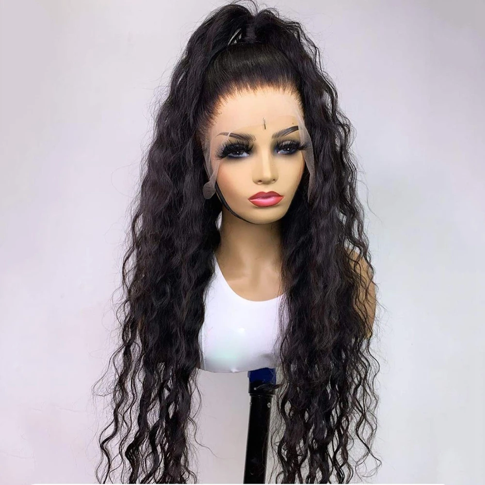 26Inch Long Black Color Water Wave Curly Synthetic Lace Front Wig For Black Women With Babyhair Preplucked Heat Resistant Daily
26Inch Long Black Color Water Wave Curly Synthetic Lace Front Wig For Black Women With Babyhair Preplucked Heat Resistant Daily