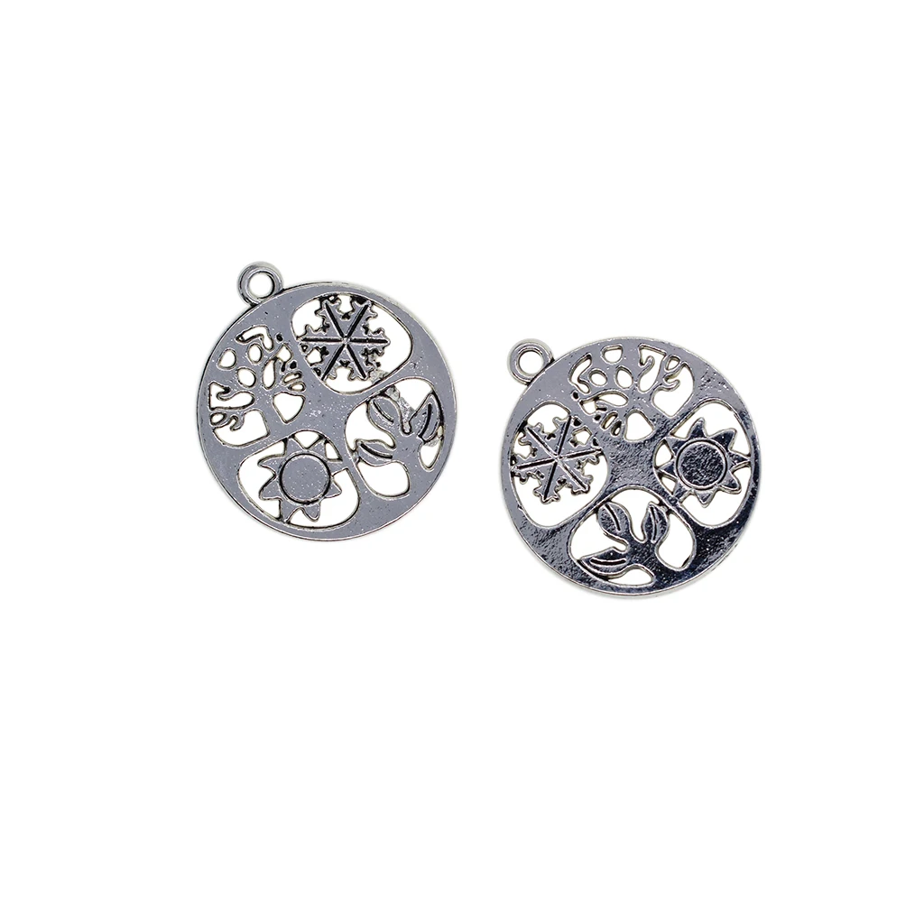 10 Pcs 24 Mm/1inch Antique Silver Metal Round circle of life four seasons charms
10 Pcs 24 Mm/1inch Antique Silver Metal Round circle of life four seasons charms