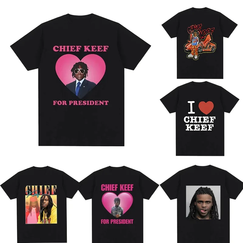Футболка с рэпером Chief Keef for President, мужская модная повседневная футболка с коротким рукавом, эстетические винтажные футболки большого размера, уличная одежда
Футболка с рэпером Chief Keef for President, мужская модная повседневная футболка с коротким рукавом, эстетические винтажные футболки большого размера, уличная одежда