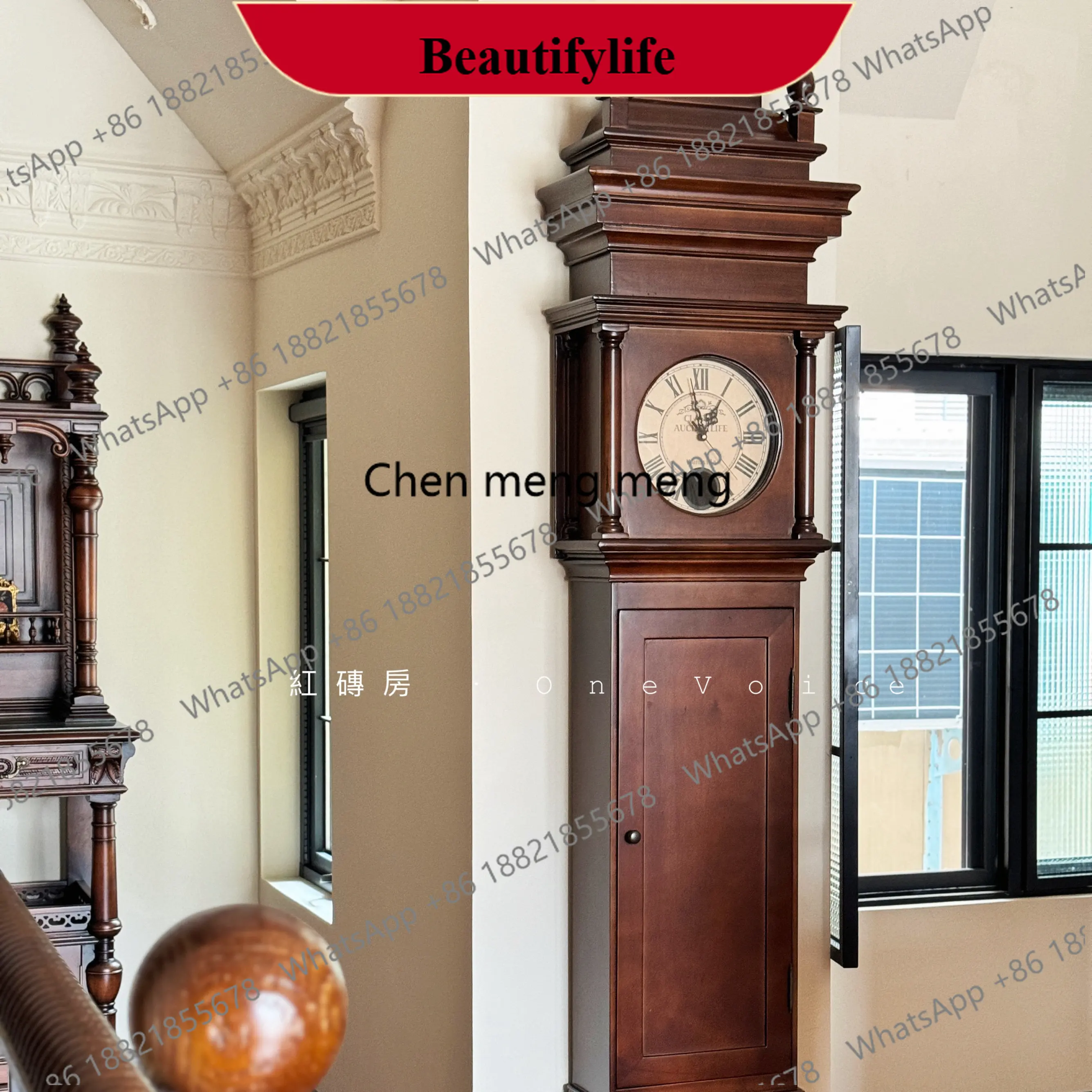 d178 Red brick house, retro floor clock, vertical mechanical clock, American solid wood ornaments, creative decoration
d178 Red brick house, retro floor clock, vertical mechanical clock, American solid wood ornaments, creative decoration