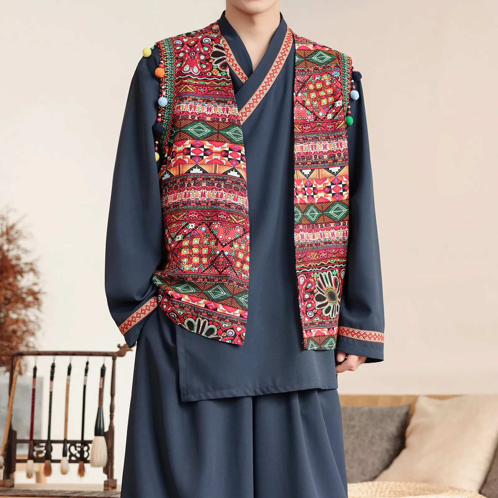 Мужская и женская рубашка в стиле ретро с вышивкой, китайский стиль, топы для танцев в этническом стиле Мяо, традиционная дзен-одежда, ханьфу
Мужская и женская рубашка в стиле ретро с вышивкой, китайский стиль, топы для танцев в этническом стиле Мяо, традиционная дзен-одежда, ханьфу