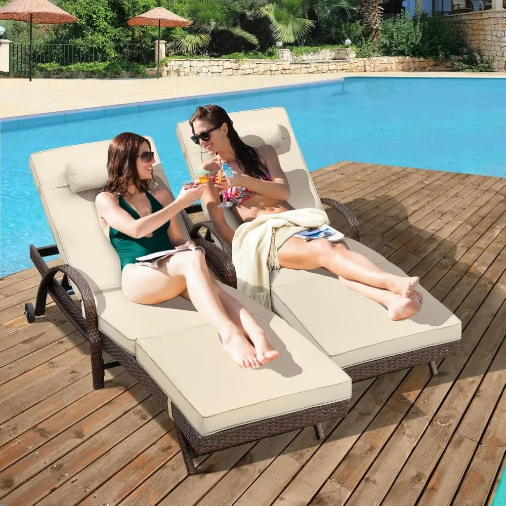 Outdoor lounge chair with wheels, cushion, adjustable backrest, outdoor swimming pool sun rack, sunbathing lounge chair
Outdoor lounge chair with wheels, cushion, adjustable backrest, outdoor swimming pool sun rack, sunbathing lounge chair