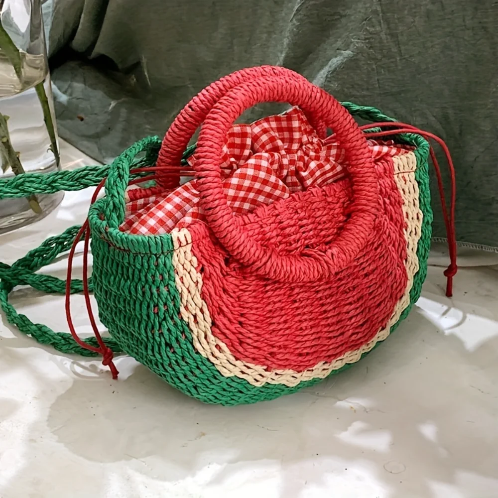 Handmade Woven Straw Bag, Colorblock Summer Beach Bag, Travel Vacation Watermelon Crossbody Bag
Handmade Woven Straw Bag, Colorblock Summer Beach Bag, Travel Vacation Watermelon Crossbody Bag