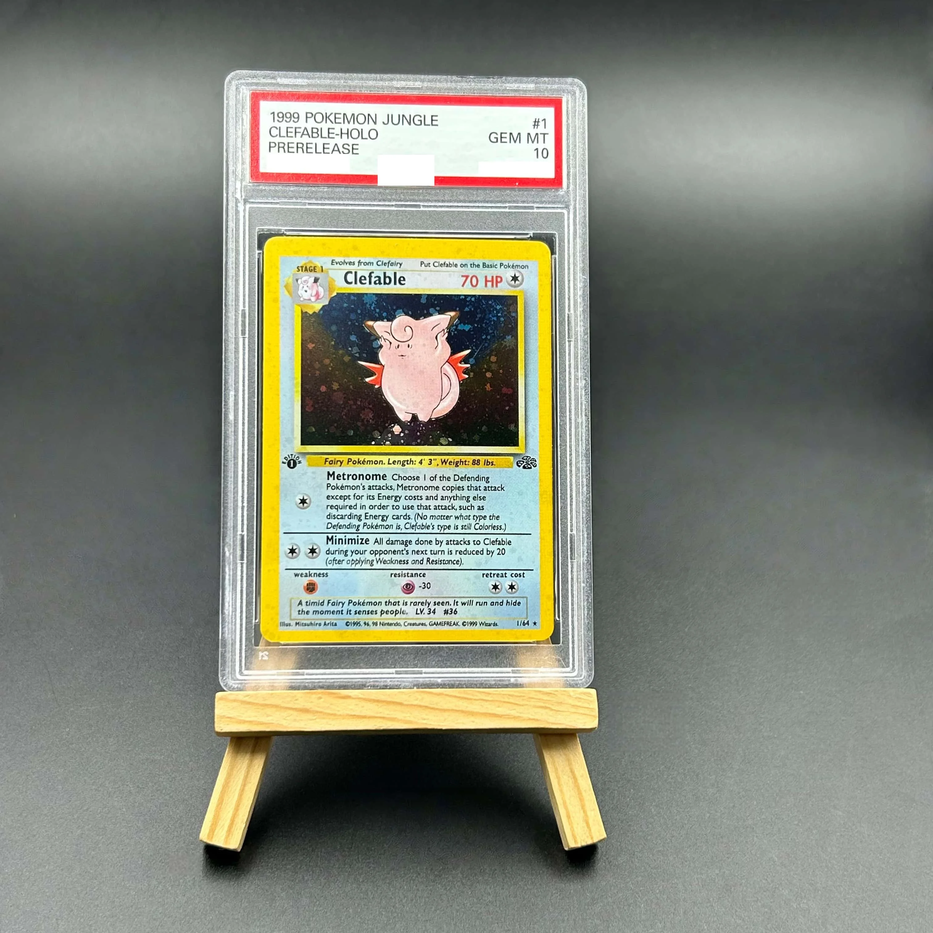 1999 Pokemon Jungle Clefable Holo Textured Card - 1st Edition Prerelease Gem Mint 10 Collectible TCG
1999 Pokemon Jungle Clefable Holo Textured Card - 1st Edition Prerelease Gem Mint 10 Collectible TCG