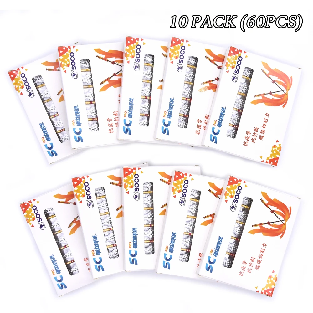 SOCO 10Pack (60pcs) Dental Root Canal File Heat-Activated E-FLEX Gold Dental Ni-Ti Root Canal Files Rotary File Rotary Files
SOCO 10Pack (60pcs) Dental Root Canal File Heat-Activated E-FLEX Gold Dental Ni-Ti Root Canal Files Rotary File Rotary Files