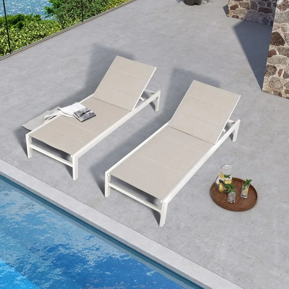 Outdoor Lounge Chair, Aluminum Chaise Chair, Adjustable Lounger Recliner with Wheels and Padded Quick Dry Foam for Patio
Outdoor Lounge Chair, Aluminum Chaise Chair, Adjustable Lounger Recliner with Wheels and Padded Quick Dry Foam for Patio