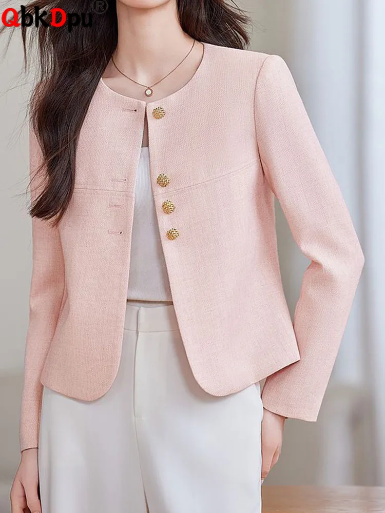 Women Elegant O-neck Outerwears Korean Fashion Single Breasted Vintage Jackets Tops Spring Fall Long Sleeve New Chaquetas Blusas
Women Elegant O-neck Outerwears Korean Fashion Single Breasted Vintage Jackets Tops Spring Fall Long Sleeve New Chaquetas Blusas