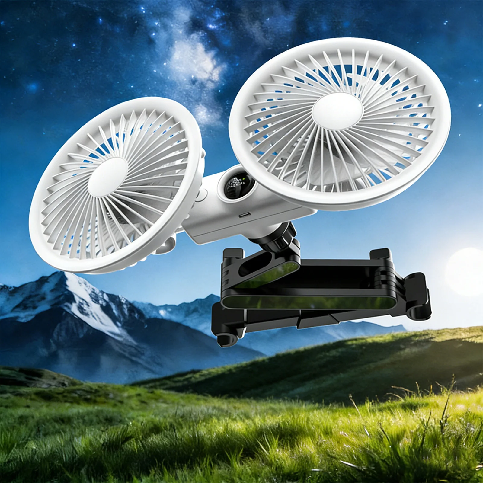 USB Powered Car Cooling Fan 3 Speeds and 360 Degree Rotatable Dual Head Car Headrest Fan for Universal Cars SUV Sedan Trucks
USB Powered Car Cooling Fan 3 Speeds and 360 Degree Rotatable Dual Head Car Headrest Fan for Universal Cars SUV Sedan Trucks