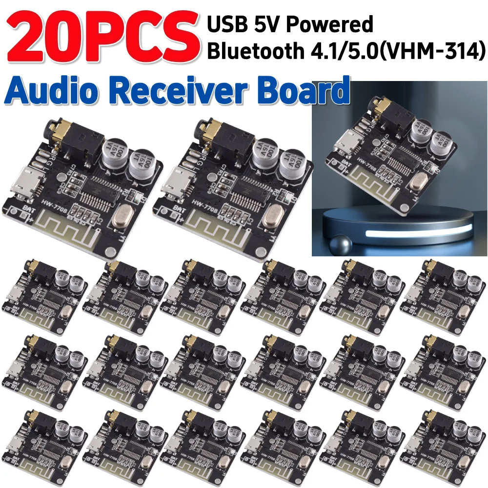 1-20pcs Bluetooth Audio Receiver Boar VHM-314 Bluetooth 4.1/5.0 Decoding Player Amplifier Board 2 Channels 3.5mm Audio Aux
1-20pcs Bluetooth Audio Receiver Boar VHM-314 Bluetooth 4.1/5.0 Decoding Player Amplifier Board 2 Channels 3.5mm Audio Aux