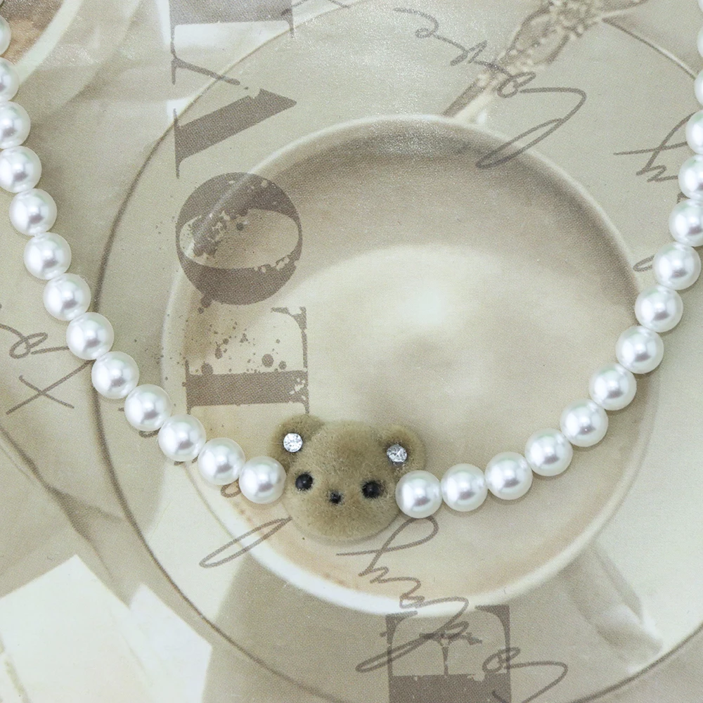 Imitation Pearl Necklace Handmade Bead Little Bear Pendant Necklace Stainless Steel Jewelry for Women Girls Clavicle Jewelry
Imitation Pearl Necklace Handmade Bead Little Bear Pendant Necklace Stainless Steel Jewelry for Women Girls Clavicle Jewelry