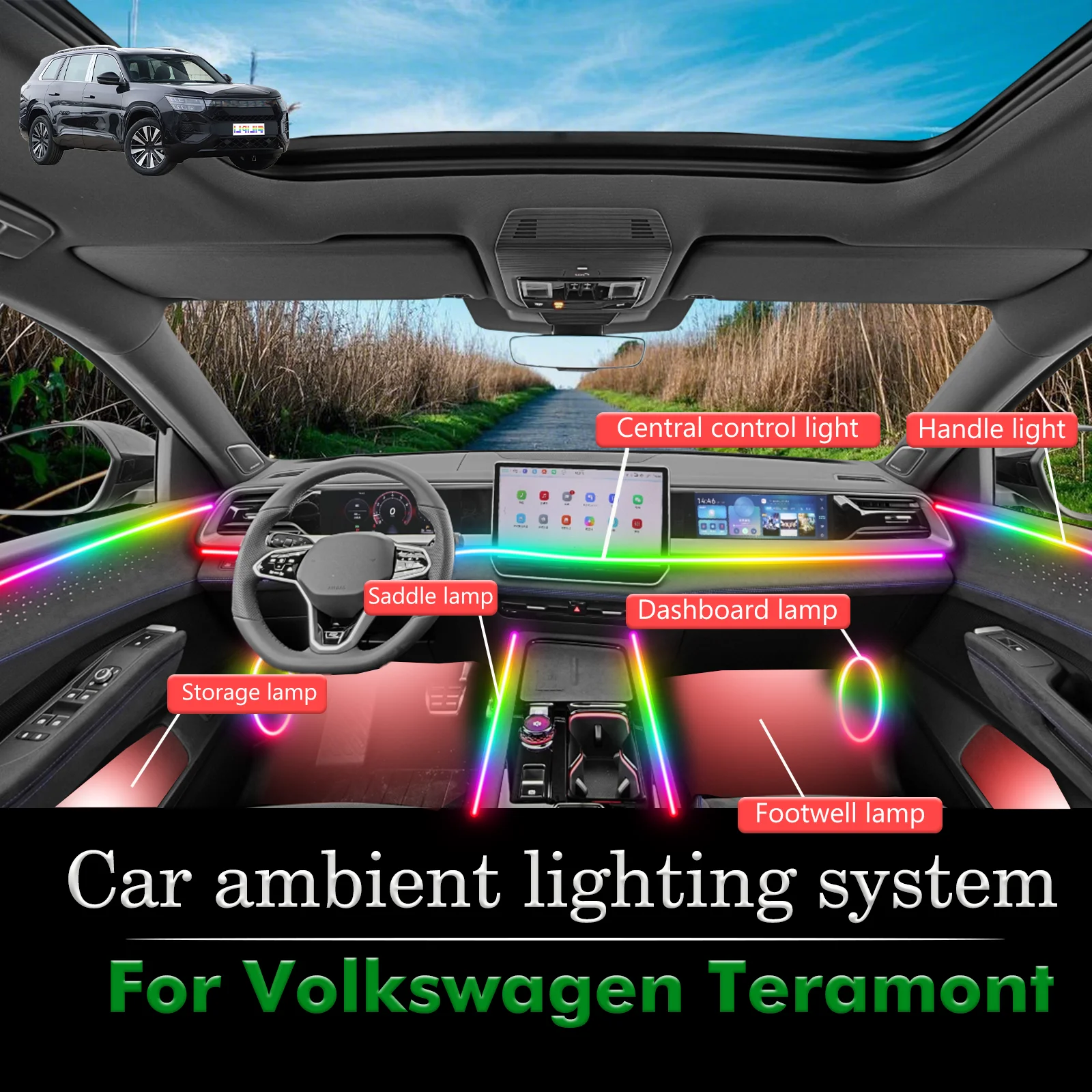 For Volkswagen Teramont Car Interior Ambient Lamp Kit RGB 64-Color LED Smart Remote Control Energy Saving Efficient Lights
For Volkswagen Teramont Car Interior Ambient Lamp Kit RGB 64-Color LED Smart Remote Control Energy Saving Efficient Lights