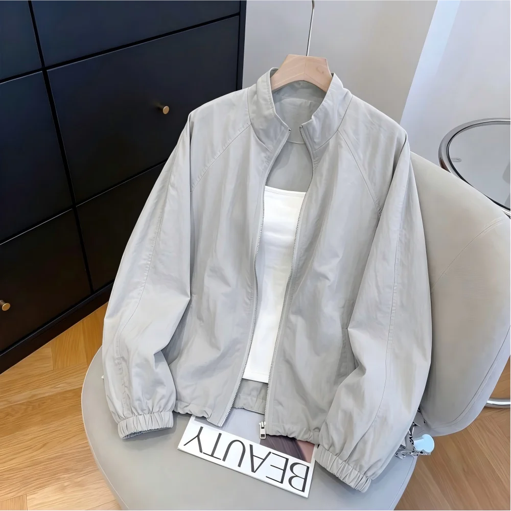 Women's Summer 2026 New Lazy Style Casual Fashion Thin Stand Collar Sun Protection Coat Long Sleeve Zipper Closure Polyester
Women's Summer 2026 New Lazy Style Casual Fashion Thin Stand Collar Sun Protection Coat Long Sleeve Zipper Closure Polyester
