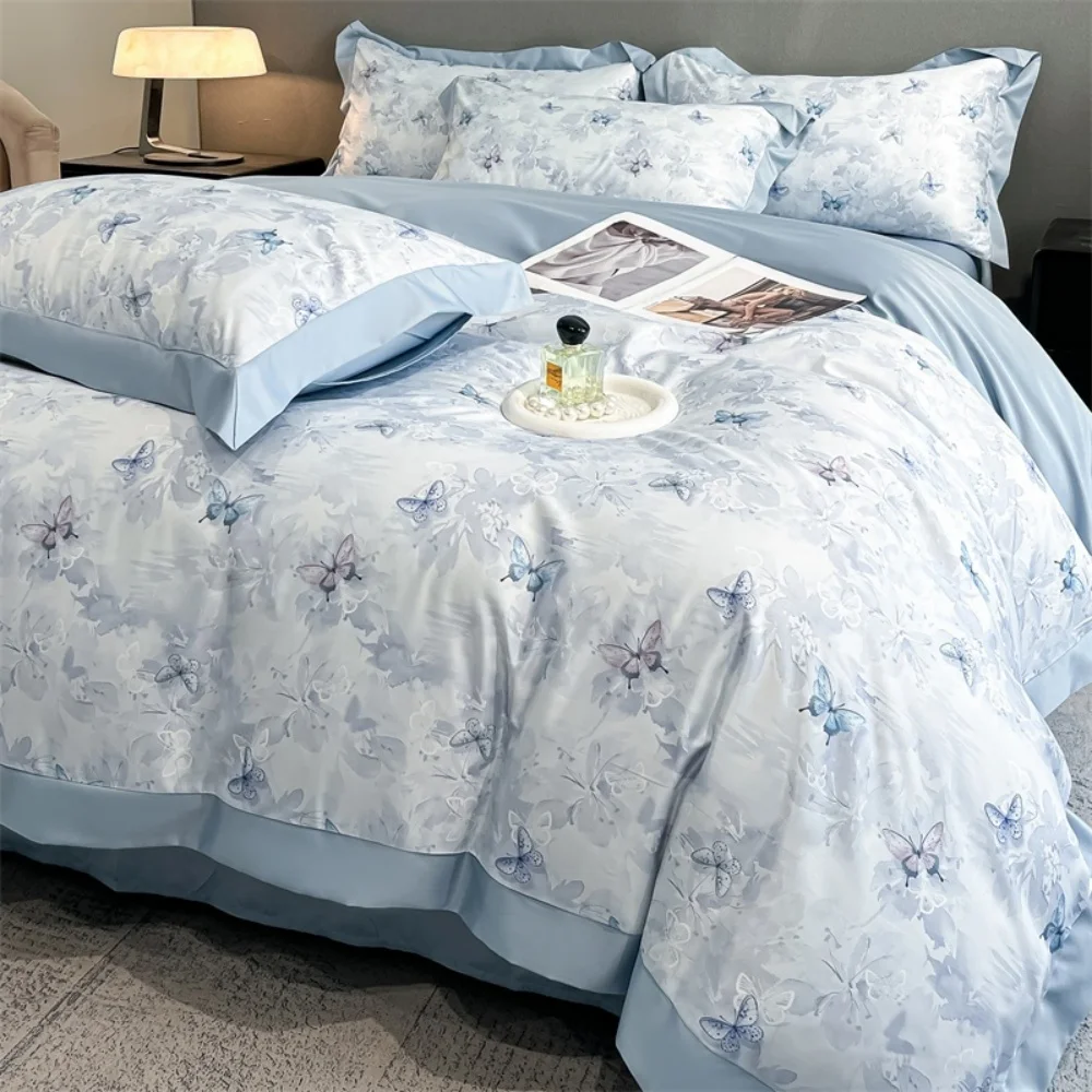 Luxury Flower Printed Duvet Cover Set Satin Silk Bed Cover Bed Sheet Pillowcase Queen/King Size Soft Silky Coolling Bedding Set
Luxury Flower Printed Duvet Cover Set Satin Silk Bed Cover Bed Sheet Pillowcase Queen/King Size Soft Silky Coolling Bedding Set