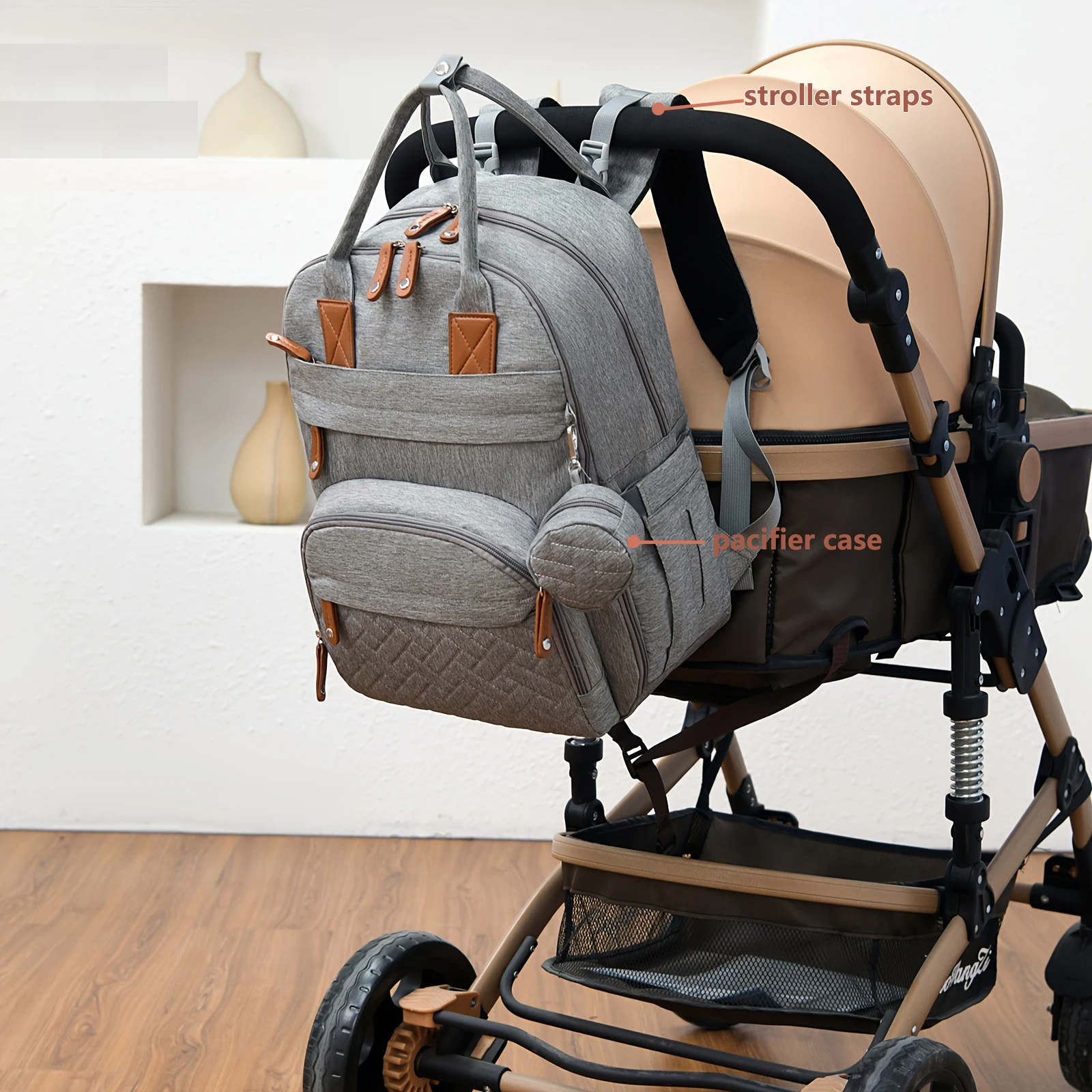 Diaper Bag Backpack, Nappy Changing Bags Multifunction Travel Back Pack with Stroller Straps & Pacifier Case, Unisex andStylish
Diaper Bag Backpack, Nappy Changing Bags Multifunction Travel Back Pack with Stroller Straps & Pacifier Case, Unisex andStylish