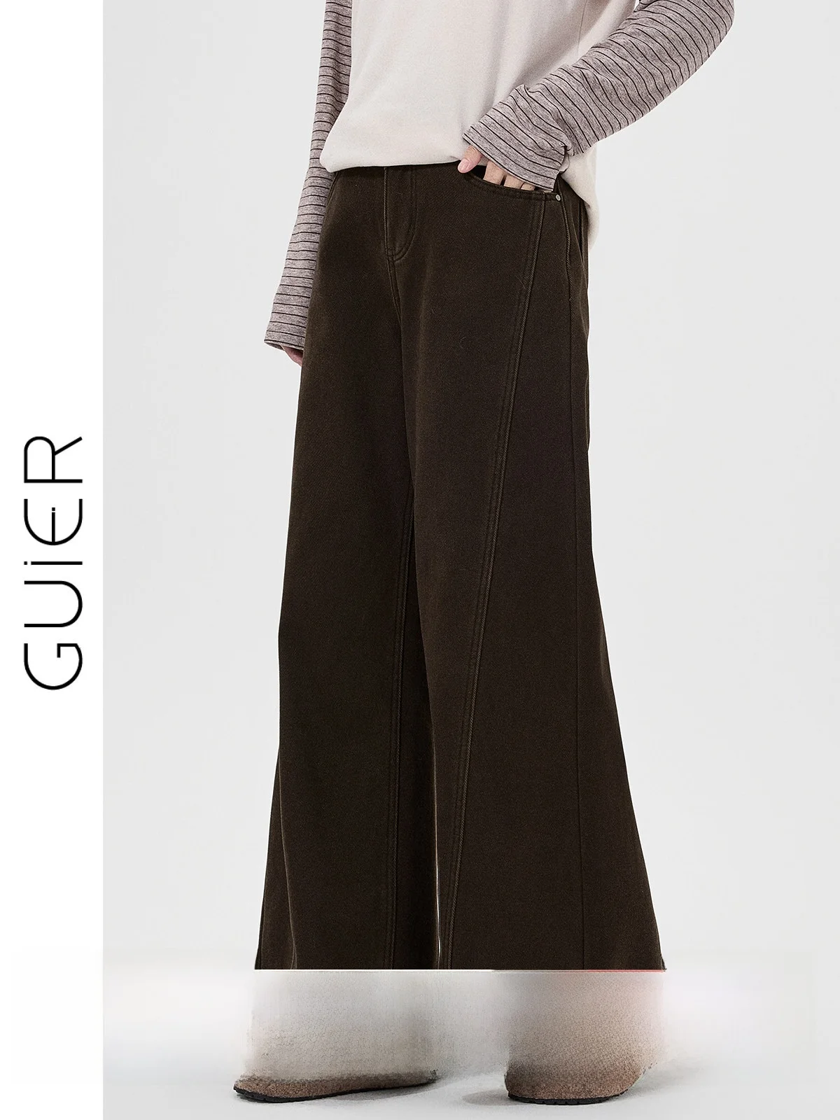 High Waist Fleece Lined Denim Jeans Women's Winter Vintage Patchwork Loose Slimming Wide Leg Pants by Guier
High Waist Fleece Lined Denim Jeans Women's Winter Vintage Patchwork Loose Slimming Wide Leg Pants by Guier