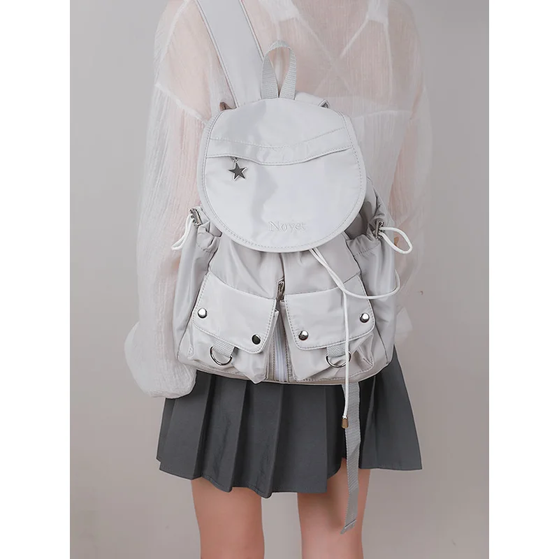 Женский корейский модный белый рюкзак, однотонный Y2k Star, уличная дорожная сумка для студентов, школьные сумки, легкие рюкзаки
Женский корейский модный белый рюкзак, однотонный Y2k Star, уличная дорожная сумка для студентов, школьные сумки, легкие рюкзаки