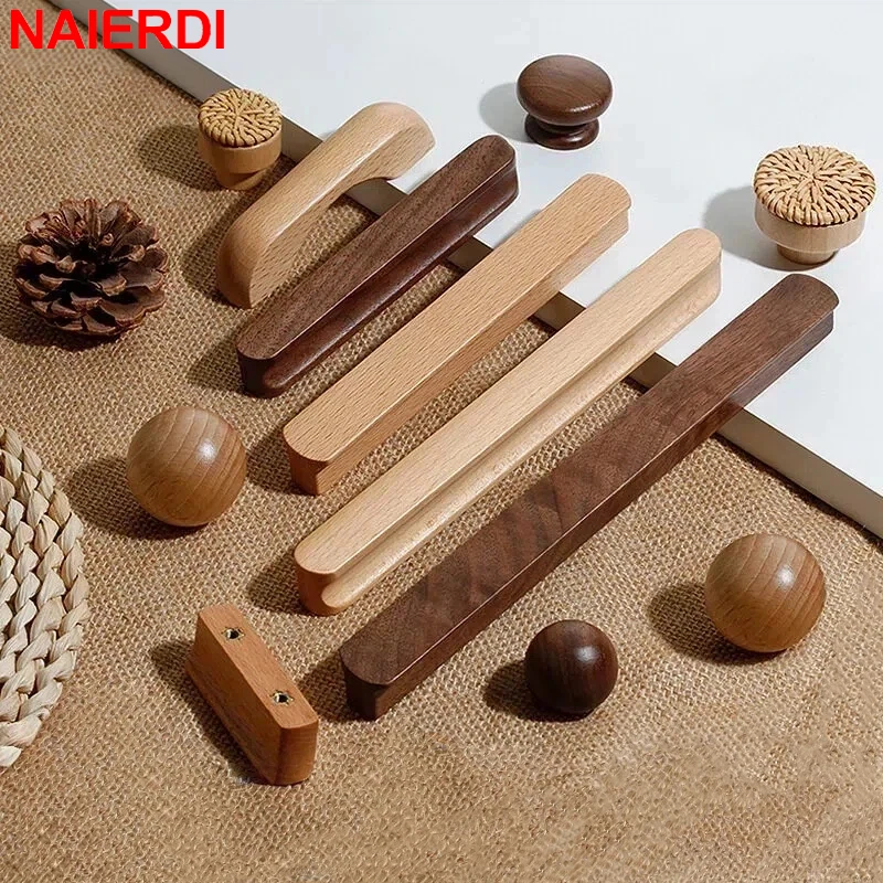 NAIERDI 5 Pieces Natural Wooden Cabinet Knobs andl Handles Walnut Kitchen Cabinet Pulls Drawer Knobs Round Furniture Handle
NAIERDI 5 Pieces Natural Wooden Cabinet Knobs andl Handles Walnut Kitchen Cabinet Pulls Drawer Knobs Round Furniture Handle