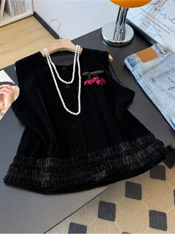 Retro Chinese Sle Velvet Jaet round Ne Svel Patchwork Casual Embroidery Decorated Top Women's Faion
Retro Chinese Sle Velvet Jaet round Ne Svel Patchwork Casual Embroidery Decorated Top Women's Faion