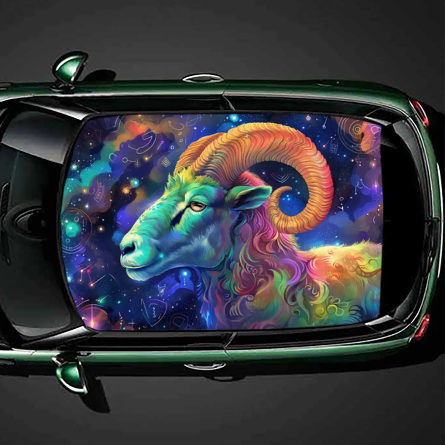 Fantasy Romantic Fairy Demon Couple Fantasy Colorful Ram Head Car Roof Sticker PVC Self Waterproof stick , Striking Auto Exter
Fantasy Romantic Fairy Demon Couple Fantasy Colorful Ram Head Car Roof Sticker PVC Self Waterproof stick , Striking Auto Exter