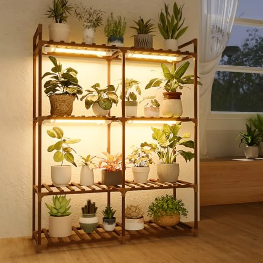 Plant Stand with Grow Lights for Indoor Plants Wood Plant Shelf 4 Tier Large Flower Stand for Mutiple Plant Holder Rack for Pat
Plant Stand with Grow Lights for Indoor Plants Wood Plant Shelf 4 Tier Large Flower Stand for Mutiple Plant Holder Rack for Pat