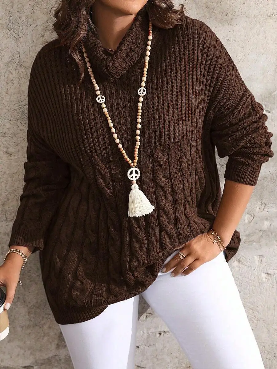 Plus Size Solid Color Turtleneck Long Sleeve Casual Knit Sweater Pullover Fall Winter
Plus Size Solid Color Turtleneck Long Sleeve Casual Knit Sweater Pullover Fall Winter