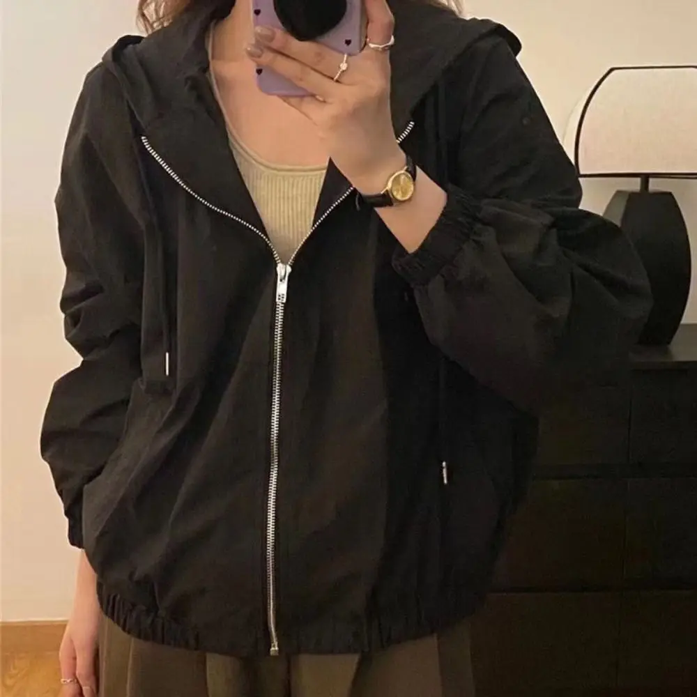 Drawstring Long Sleeved Hooded Loose Thin Sunscrean Hooded Cardigan Clothing Korean Ins Sweatshirts for Women Spring Autumn
Drawstring Long Sleeved Hooded Loose Thin Sunscrean Hooded Cardigan Clothing Korean Ins Sweatshirts for Women Spring Autumn