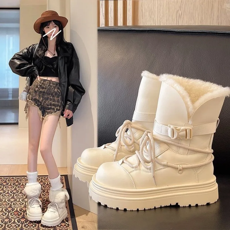 2026 Winter Snow Boots Women Boots Fluffy Furry Fuzzy Faux Fur Boots Lace Up Middle Calf Platform Pink Black White Ski Boots New
2026 Winter Snow Boots Women Boots Fluffy Furry Fuzzy Faux Fur Boots Lace Up Middle Calf Platform Pink Black White Ski Boots New