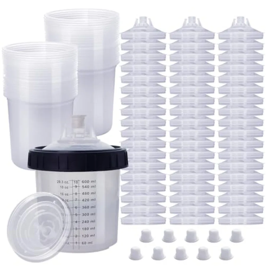 Одноразовый стакан для краскопульта HVLP, 600 мл (20 унций), комплект с 55 стаканами и крышками, система с 1 жестким стаканом и фиксатором
Одноразовый стакан для краскопульта HVLP, 600 мл (20 унций), комплект с 55 стаканами и крышками, система с 1 жестким стаканом и фиксатором