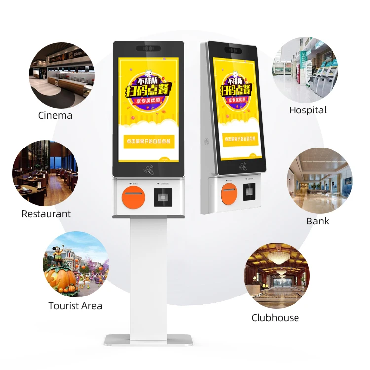 Indoor Self Service Barcode Scanning Kiosks Cafe Fast Food Payment Terminal Self Ordering Kiosk in Restaurant
Indoor Self Service Barcode Scanning Kiosks Cafe Fast Food Payment Terminal Self Ordering Kiosk in Restaurant