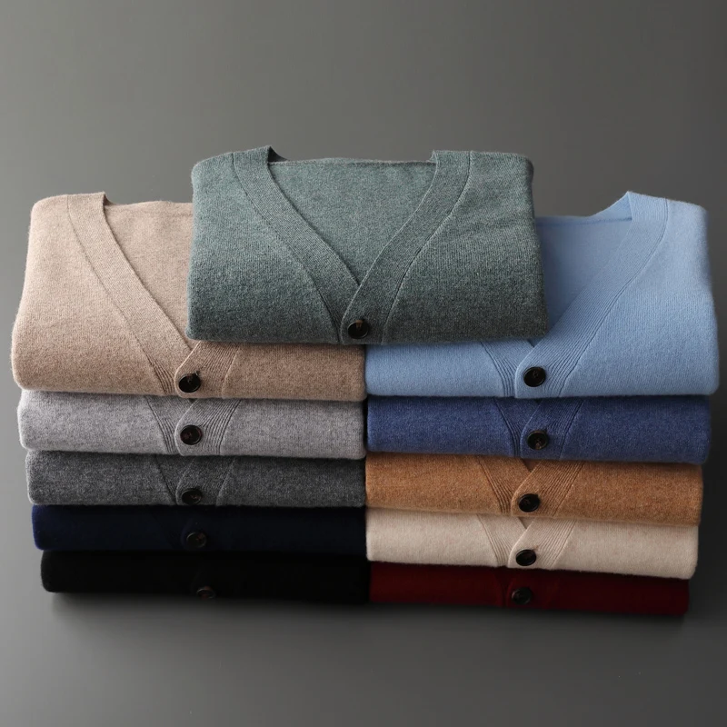 100% Merino Wool Knit Cardigan Men's V-Neck Loose Large Size Coat Business Casual Warm Jacket Autumn and Winter Bottoming Shirt
100% Merino Wool Knit Cardigan Men's V-Neck Loose Large Size Coat Business Casual Warm Jacket Autumn and Winter Bottoming Shirt