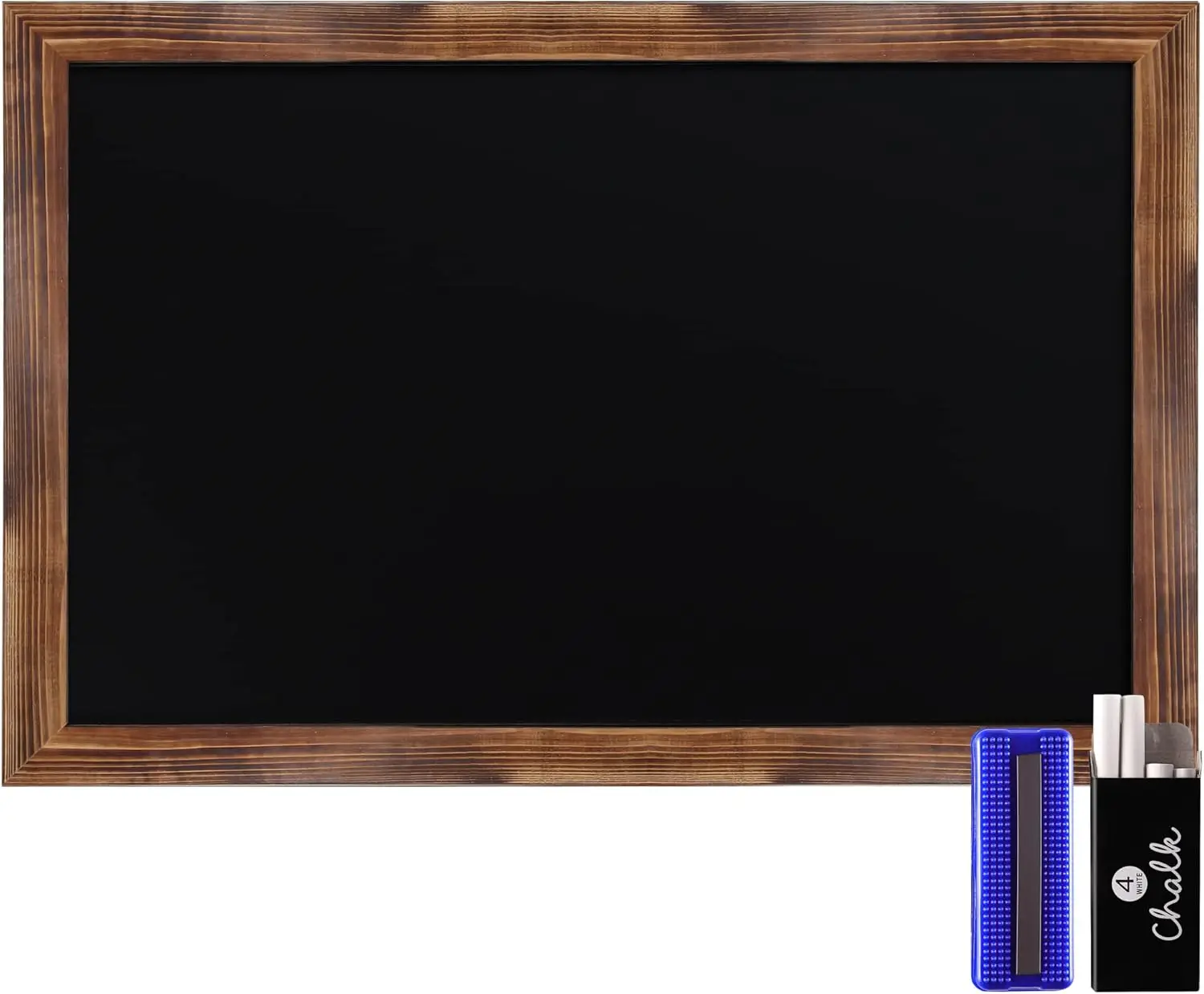 Rustic Magnetic Wall Chalkboard, Torched Brown, 24x36 Inch - Large Frame for Home or Office Decor
Rustic Magnetic Wall Chalkboard, Torched Brown, 24x36 Inch - Large Frame for Home or Office Decor