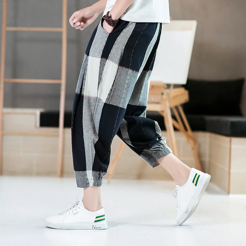 2022 Spring Summer Fashion Plus Size Linen Pants Chinese Style Thin Loose Oversized Plaid Cropped Pants Men Clothing Joggers
2022 Spring Summer Fashion Plus Size Linen Pants Chinese Style Thin Loose Oversized Plaid Cropped Pants Men Clothing Joggers