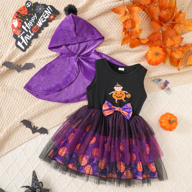 Halloween Girls Clothes Outfit Kid Tulle Dress Hooded Cape 2Pcs Cute Cartoon Pumpkin Print Toddler Costume Girl Party Dress Up
Halloween Girls Clothes Outfit Kid Tulle Dress Hooded Cape 2Pcs Cute Cartoon Pumpkin Print Toddler Costume Girl Party Dress Up