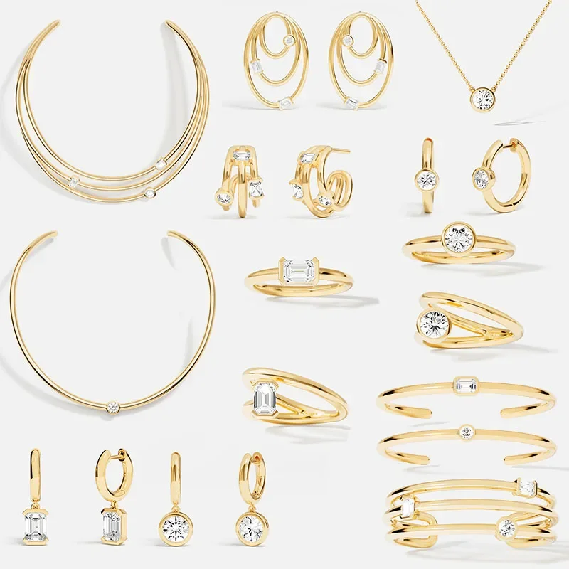 2025 New 925 Silver High-Quality Gold Necklace, Bracelet, Earrings And Ring Are Exquisite Jewelry For Women's Luxury Designers
2025 New 925 Silver High-Quality Gold Necklace, Bracelet, Earrings And Ring Are Exquisite Jewelry For Women's Luxury Designers