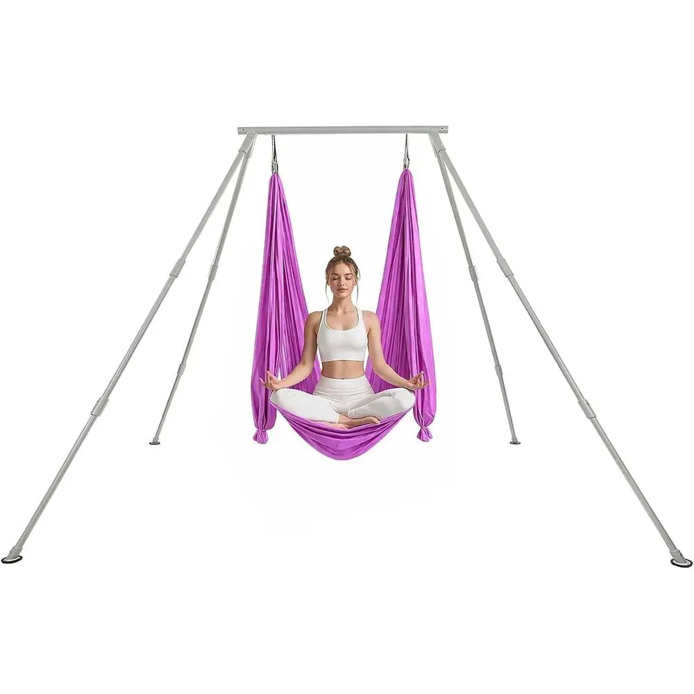 Yoga Stand with Aerial Silks, 8.1 Ton Capacity and 20 Ton Pleated Hammock Swing Set, Suitable for Indoor and Outdoor Use, Adjust
Yoga Stand with Aerial Silks, 8.1 Ton Capacity and 20 Ton Pleated Hammock Swing Set, Suitable for Indoor and Outdoor Use, Adjust