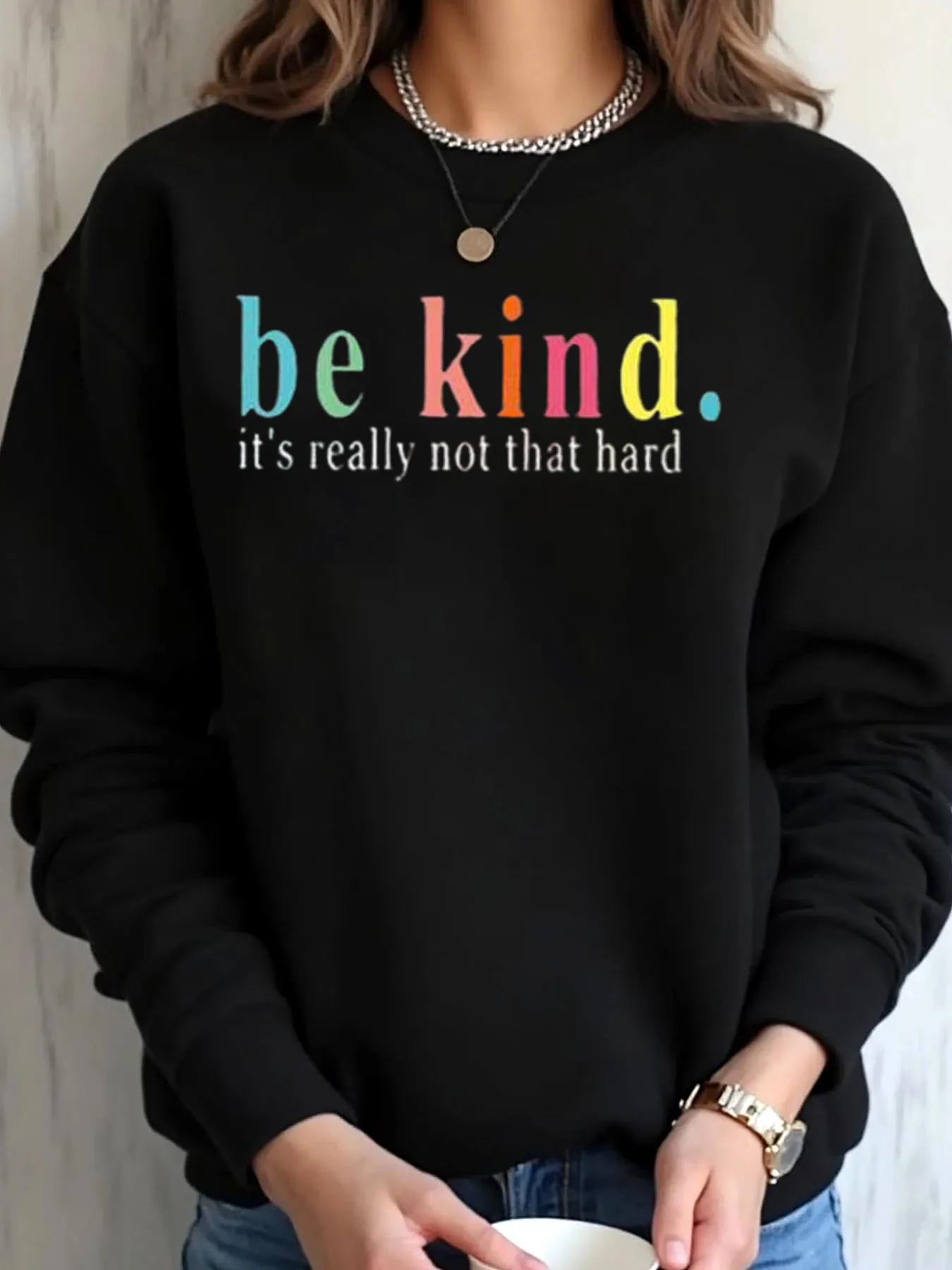 Женская толстовка большого размера на День Благодарения Будьте добрые, это действительно не тот жесткий принт, повседневная одежда на открытом воздухе
Женская толстовка большого размера на День Благодарения Будьте добрые, это действительно не тот жесткий принт, повседневная одежда на открытом воздухе