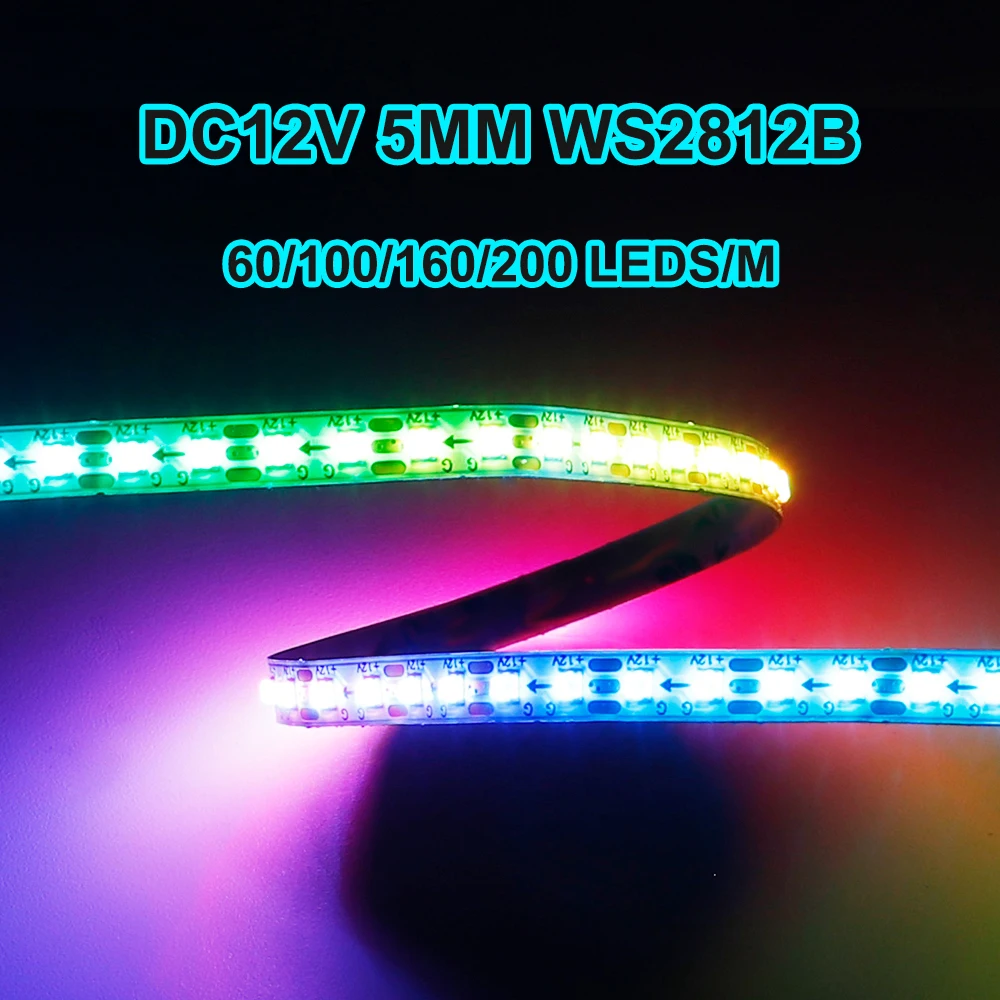 5mm WS2812B 2020SMD LED Strip Light Ultra Narrow RGBIC WS2812 60/100/160/200Leds/m Individually Addressable Tape Lighting DC12V
5mm WS2812B 2020SMD LED Strip Light Ultra Narrow RGBIC WS2812 60/100/160/200Leds/m Individually Addressable Tape Lighting DC12V
