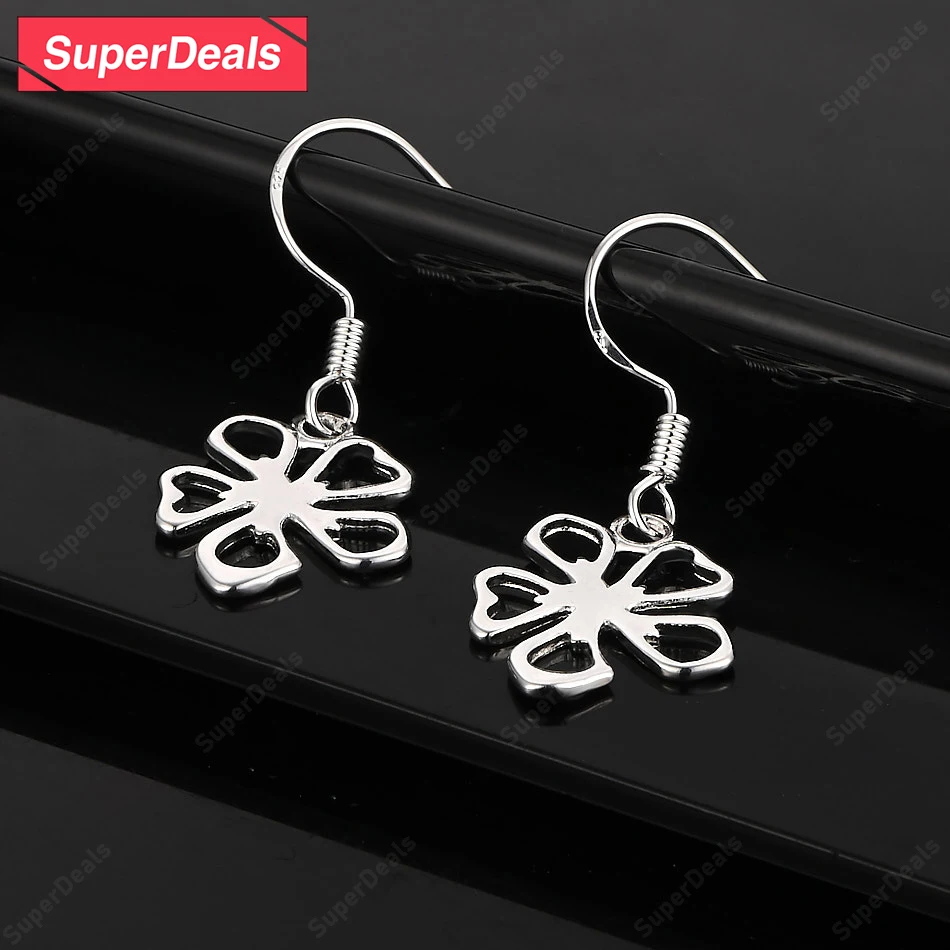 SuperDeals 925 Sterling Silver Flower Drop Earrings Fashion Beautiful Jewelry Women Birthday Wedding Engagement Party Gift 
SuperDeals 925 Sterling Silver Flower Drop Earrings Fashion Beautiful Jewelry Women Birthday Wedding Engagement Party Gift