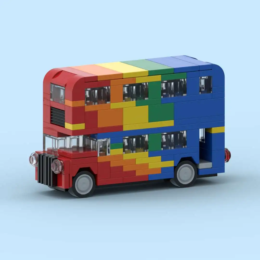 MOC Small Particles Building Block Mini Rainbow Double Decker Bus City Bus Model Children DIY Bricks Toy
MOC Small Particles Building Block Mini Rainbow Double Decker Bus City Bus Model Children DIY Bricks Toy