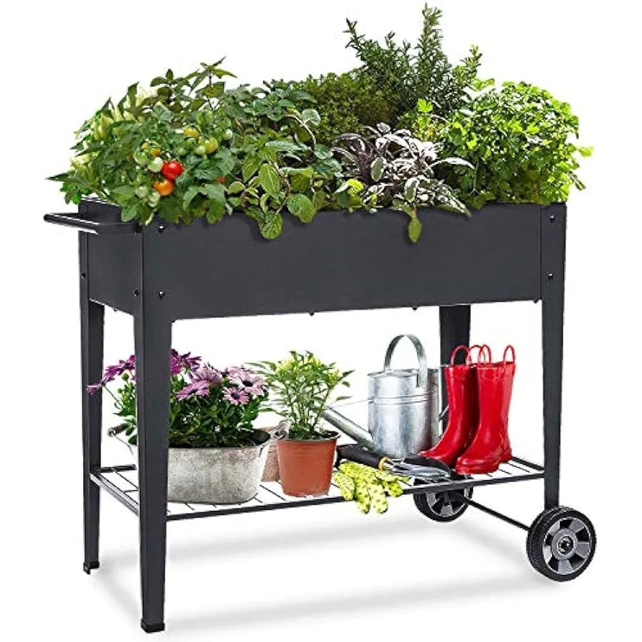 Raised Planter Box with Legs Outdoor Elevated Garden Bed On Wheels for Vegetables Flower Herb Patio
Raised Planter Box with Legs Outdoor Elevated Garden Bed On Wheels for Vegetables Flower Herb Patio