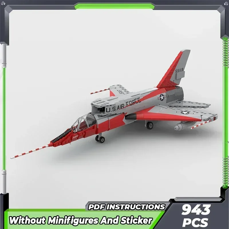 Moc Building Bricks Military 1: 35 F-107 Ultra Sabre Fighter Technology Modular Blocks Gifts Christmas Toys DIY Sets Assembly
Moc Building Bricks Military 1: 35 F-107 Ultra Sabre Fighter Technology Modular Blocks Gifts Christmas Toys DIY Sets Assembly